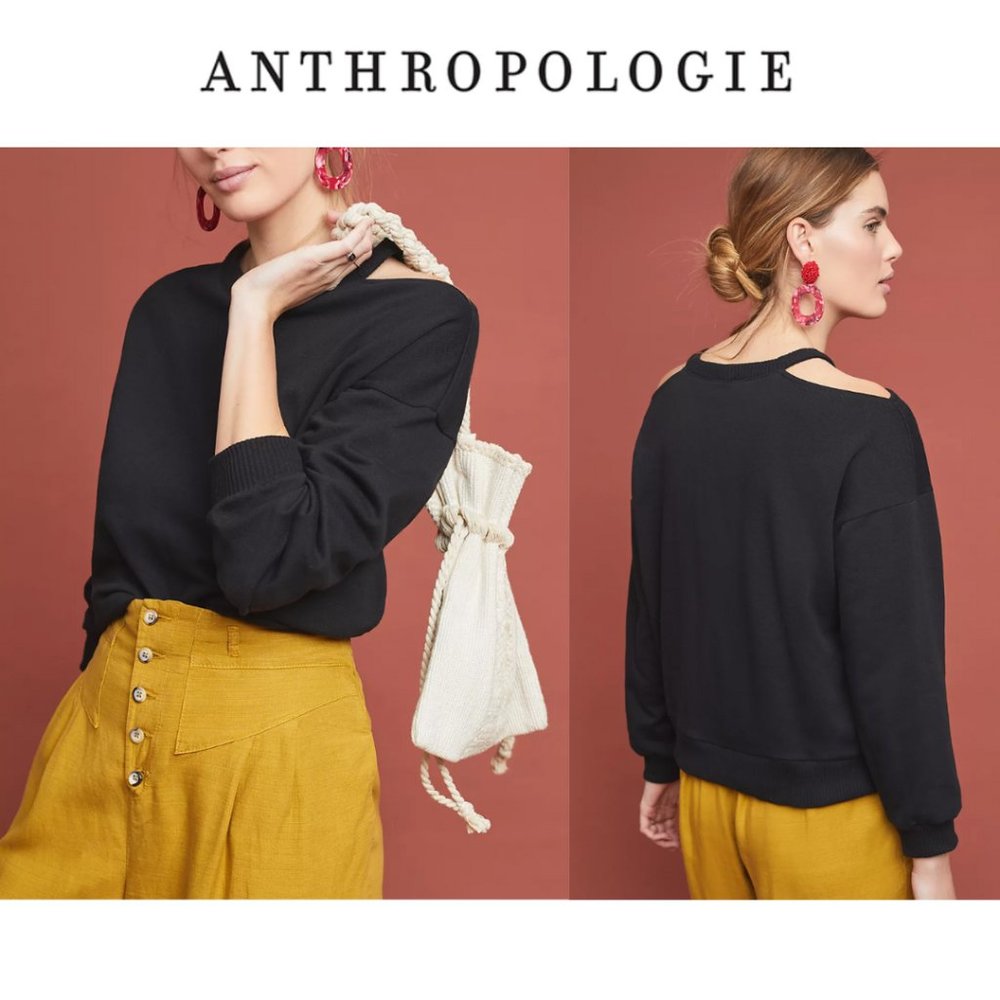 Maeve Open-Shoulder Sweatshirt